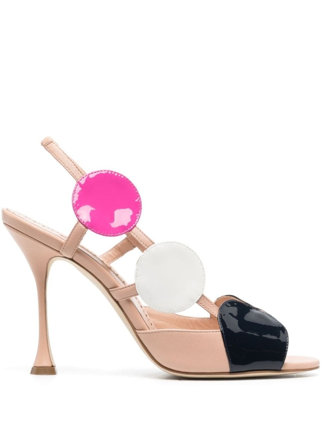 

Manolo Blahnik босоножки Munir 110 с открытым носком, нейтральный цвет