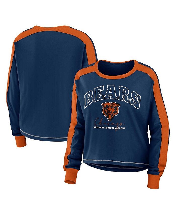 

Женская темно-синяя футболка с длинными рукавами и цветными блоками Chicago Bears больших размеров WEAR by Erin Andrews, синий