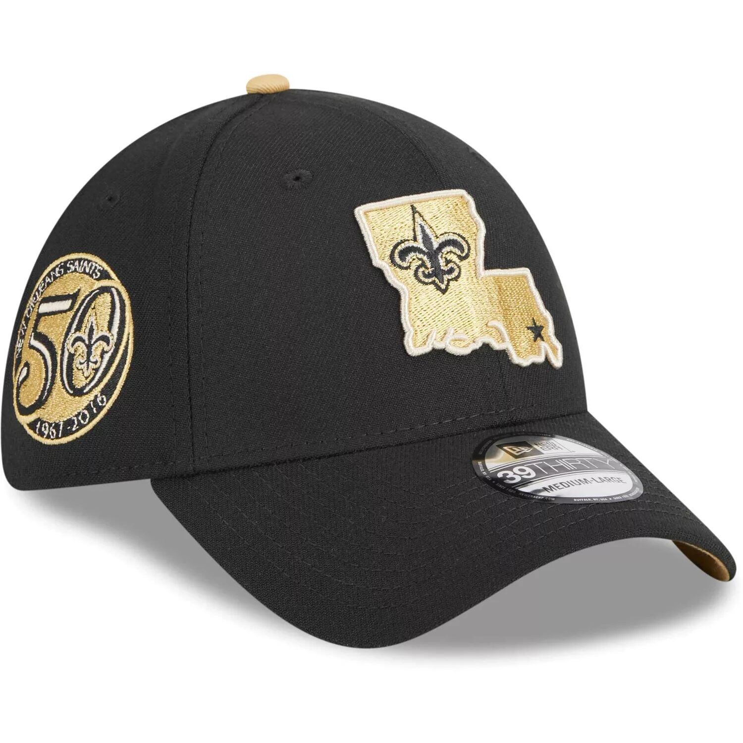 

Мужская кепка New Era New Orleans Saints Black Pop 39THIRTY Flex Hat