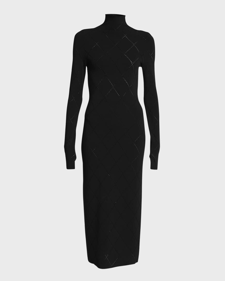 

Платье макси с воротником-стойкой Pointelle Diamonds Proenza Schouler White Label