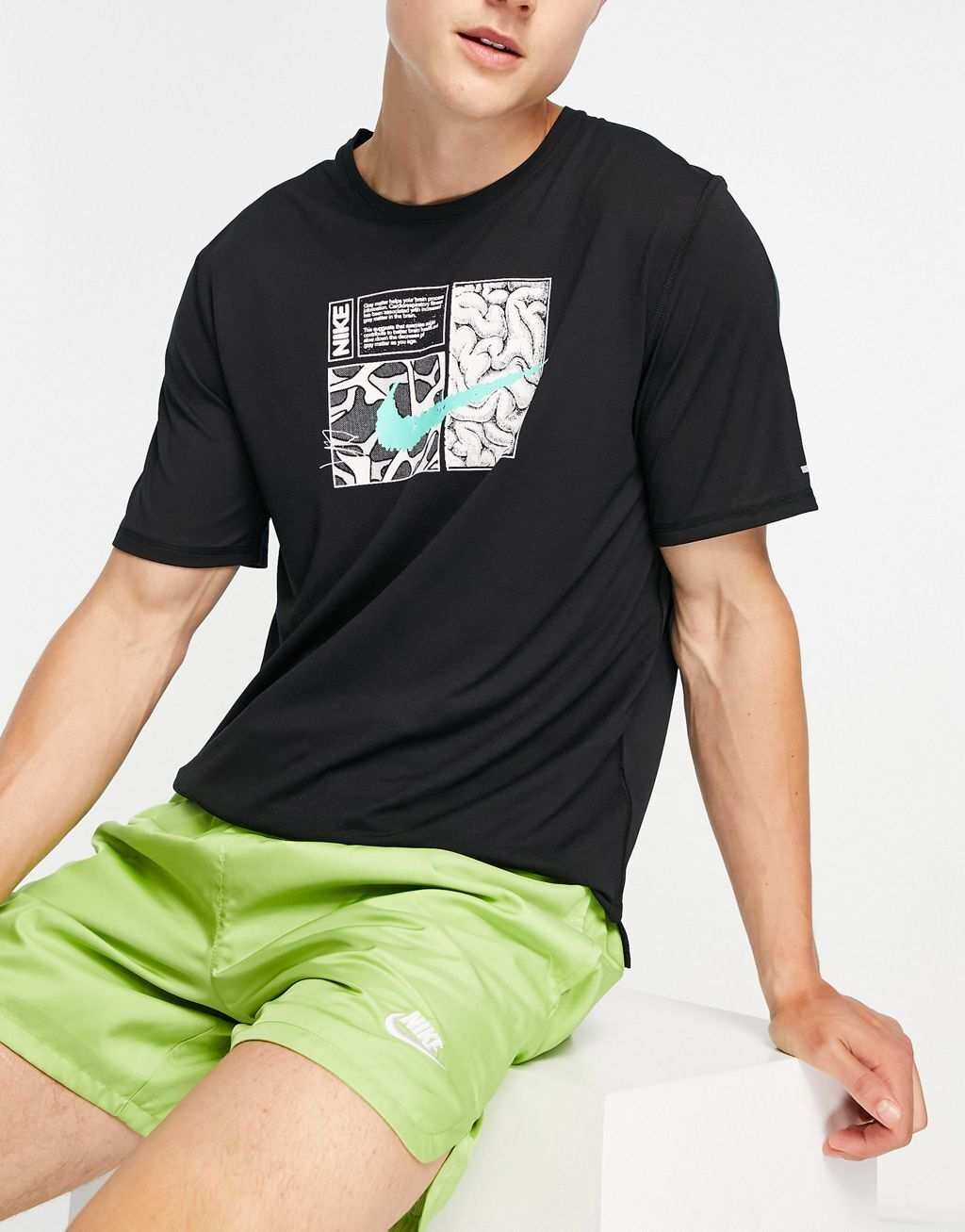 

Черная футболка с рисунком Nike Running DYE Miler Dri-FIT