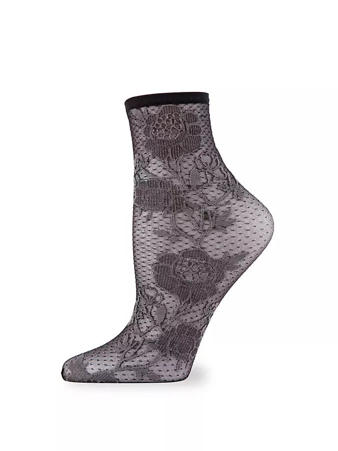 

Прозрачные короткие носки шантильи Natori, черный