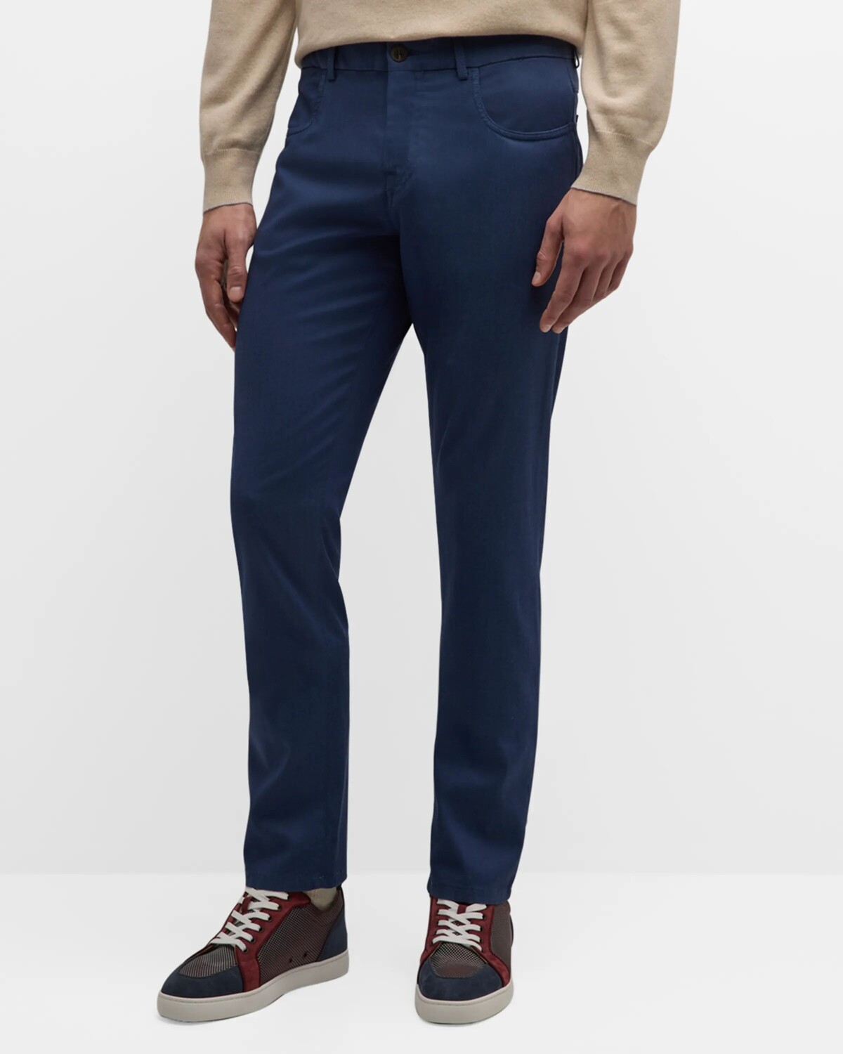 

Мужские однотонные брюки с 5 карманами Canali, цвет Blue
