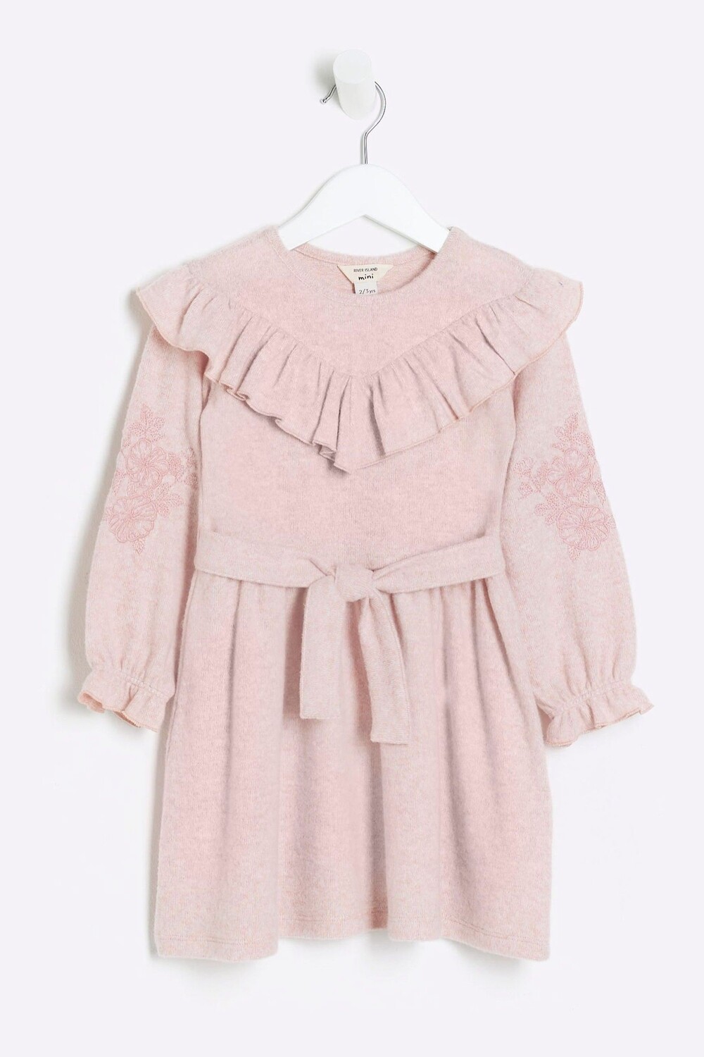 

Уютное платье с вышивкой для девочек мини River Island, розовый