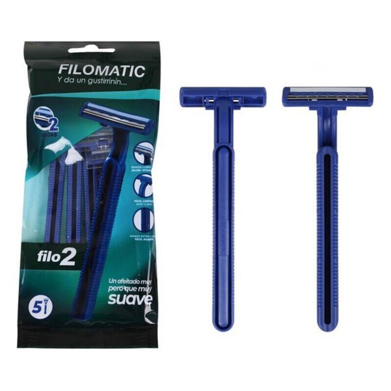 

Бритва Filomatic pack de maquinillas de afeitar doble hoja desechables Bigbuy home, 5 шт