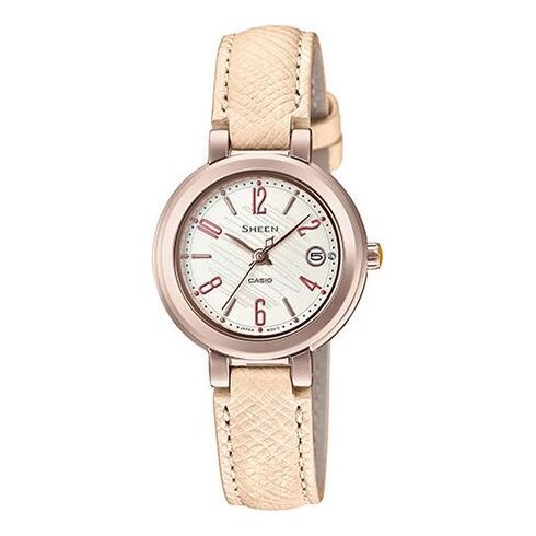 Часы Casio Sheen Analog Watch 'Peach Gold Sapphire Crystal White', белый