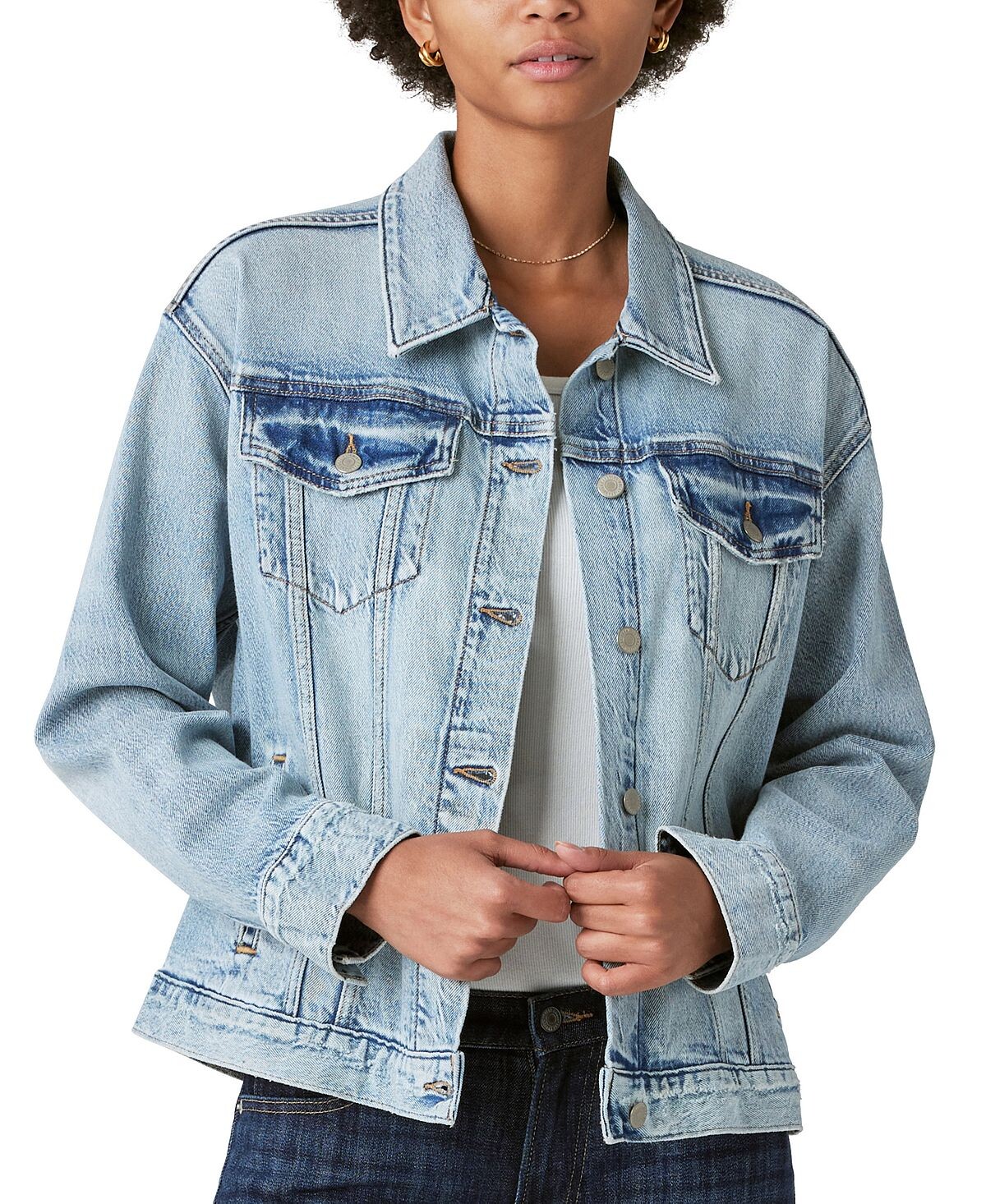 

Женская непринужденная джинсовая куртка дальнобойщика Lucky Brand