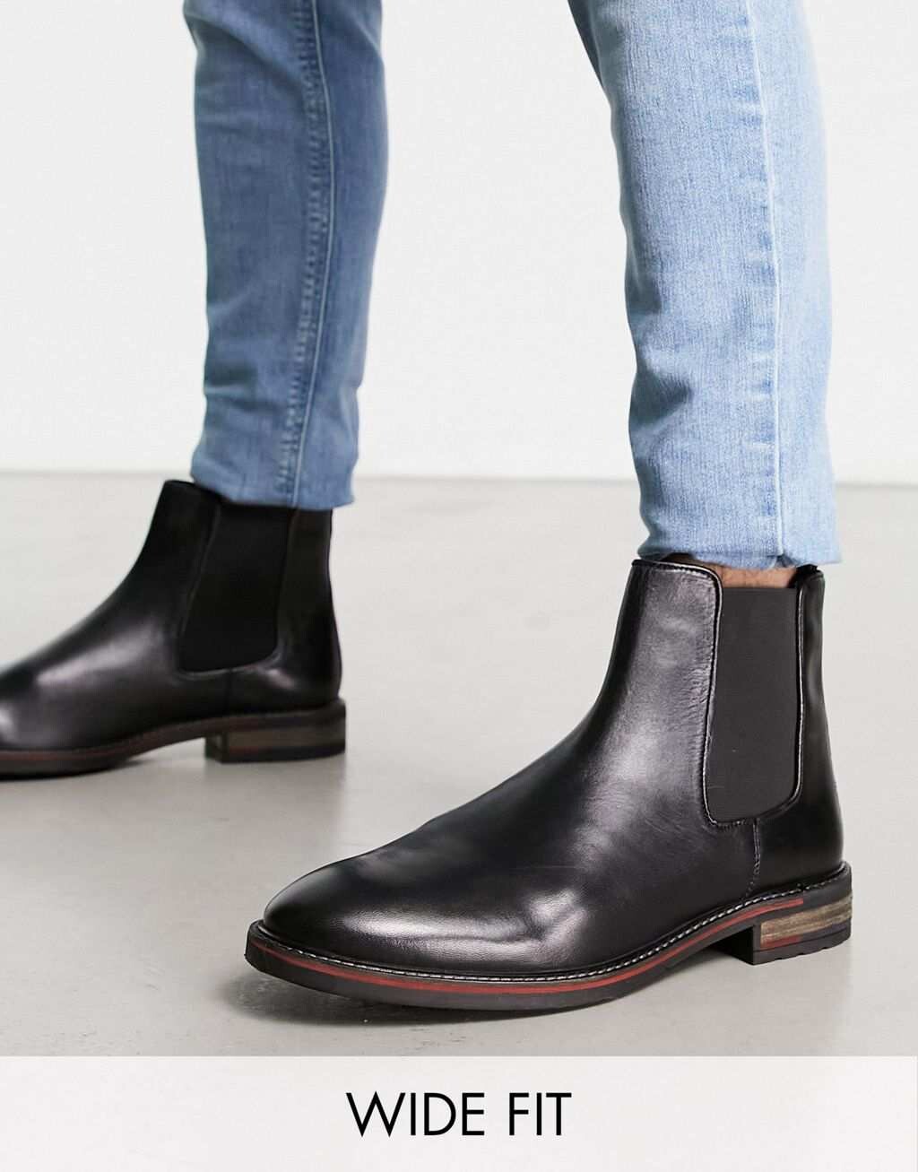

Черные ботинки челси Dune London Wide Fit