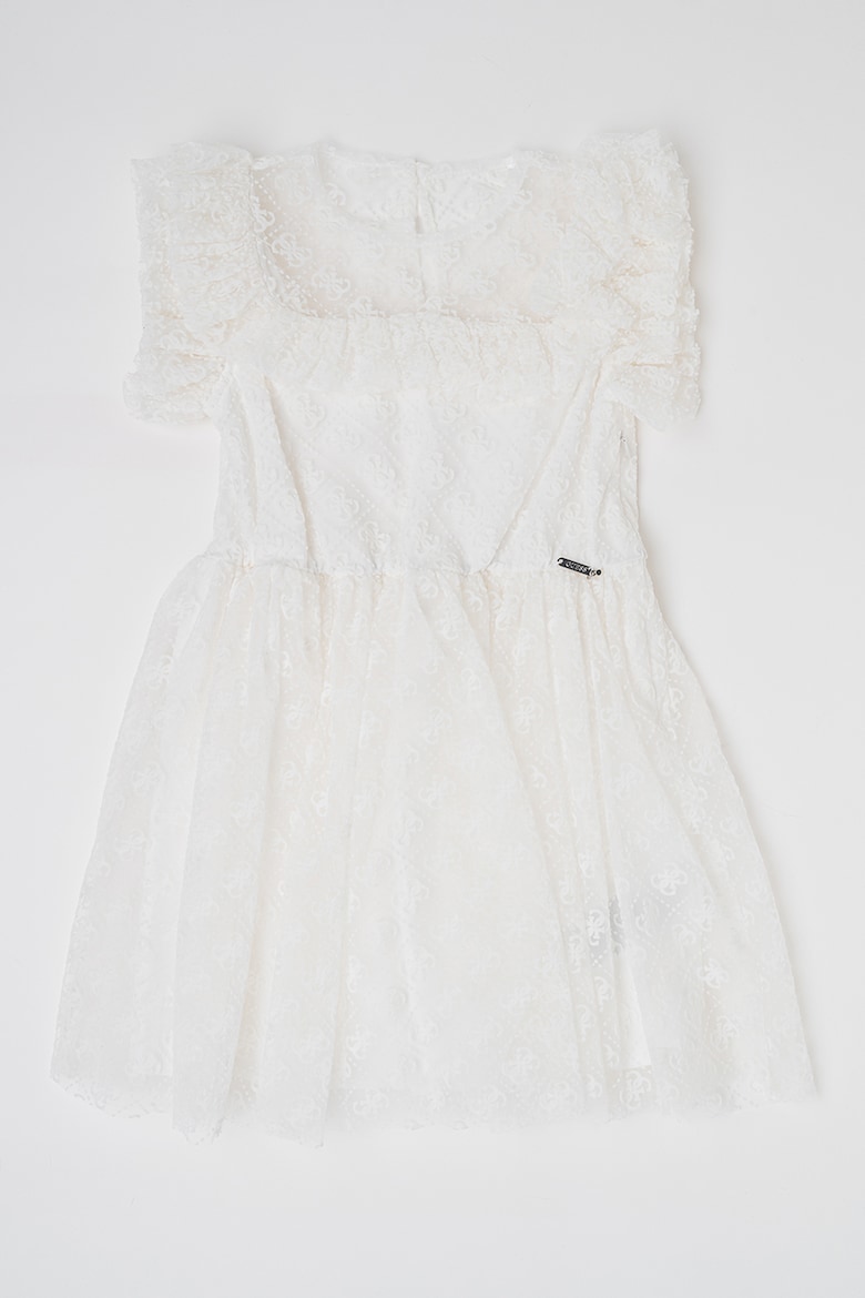 Кружевное платье миди Guess, белый кружевное платье крючком guess светло розовый