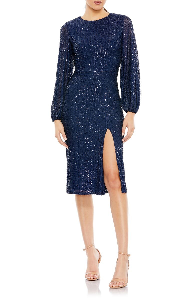 

Коктейльное платье с длинными рукавами и пайетками IEENA FOR MAC DUGGAL
