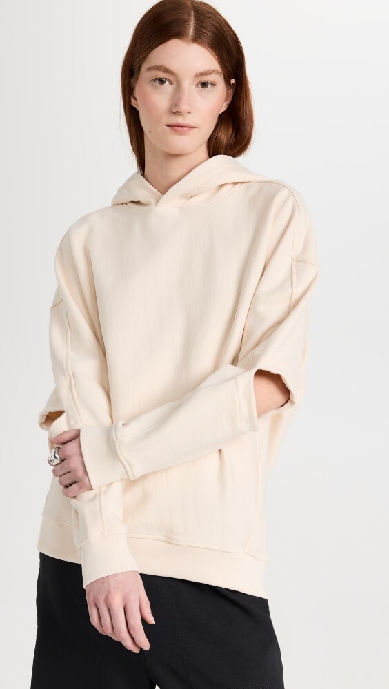 

Толстовка Tibi Hooded Cocoon, слоновая кость