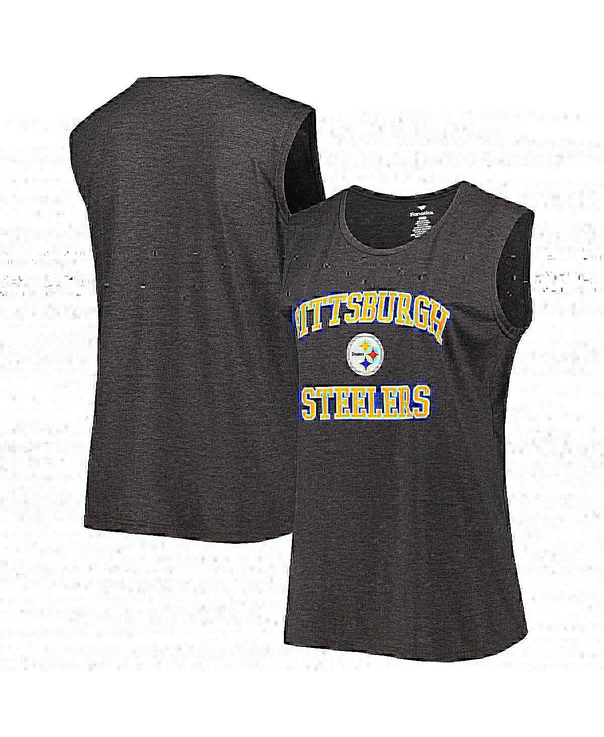 

Женская фирменная майка больших размеров Heather Charcoal Pittsburgh Steelers Fanatics