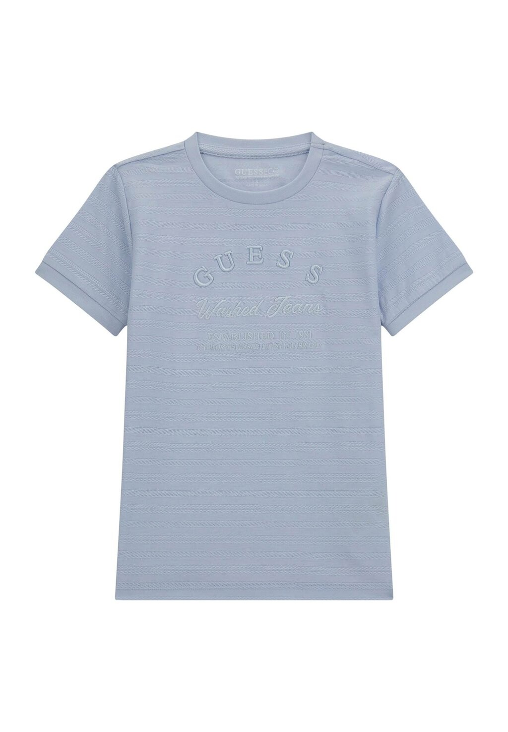 

Футболка с принтом MIT LOGO-STICKEREI Guess, цвет himmelblau