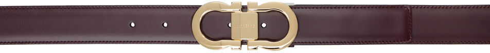 

Бордовый и черный двусторонний ремень Gancini Ferragamo, цвет Dark barolo/Nero