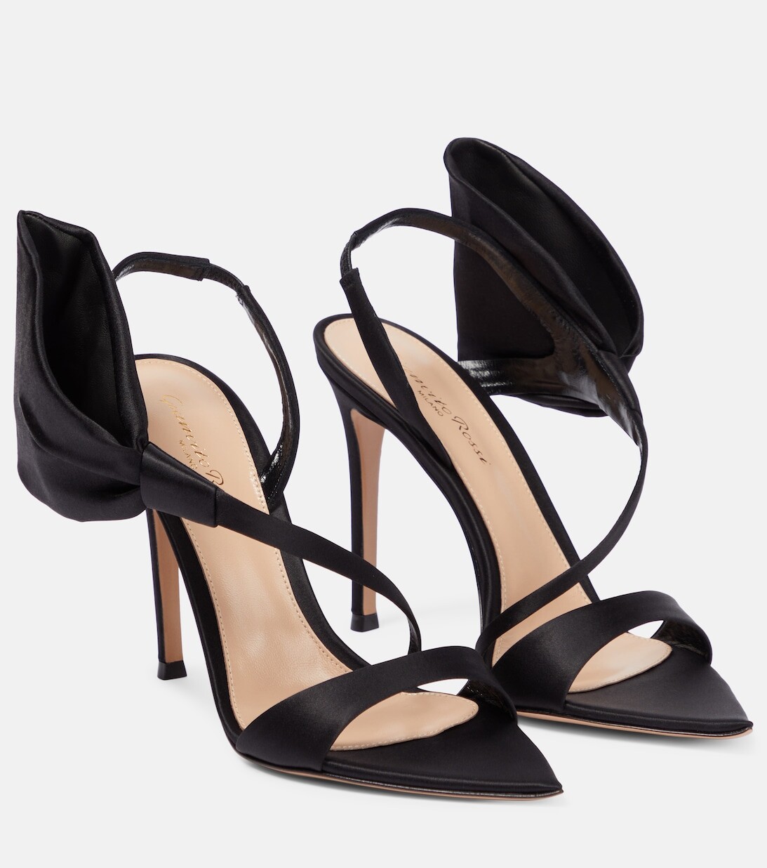 

Босоножки с атласными вставками Gianvito Rossi, черный