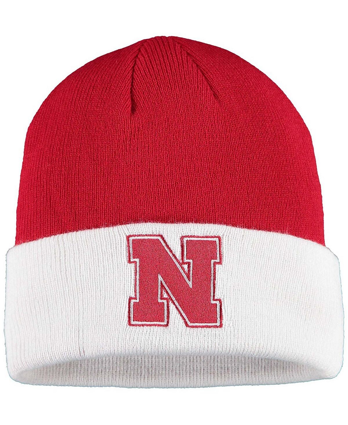 

Мужская алая и белая вязаная шапка Nebraska Huskers Sideline Coaches с манжетами adidas