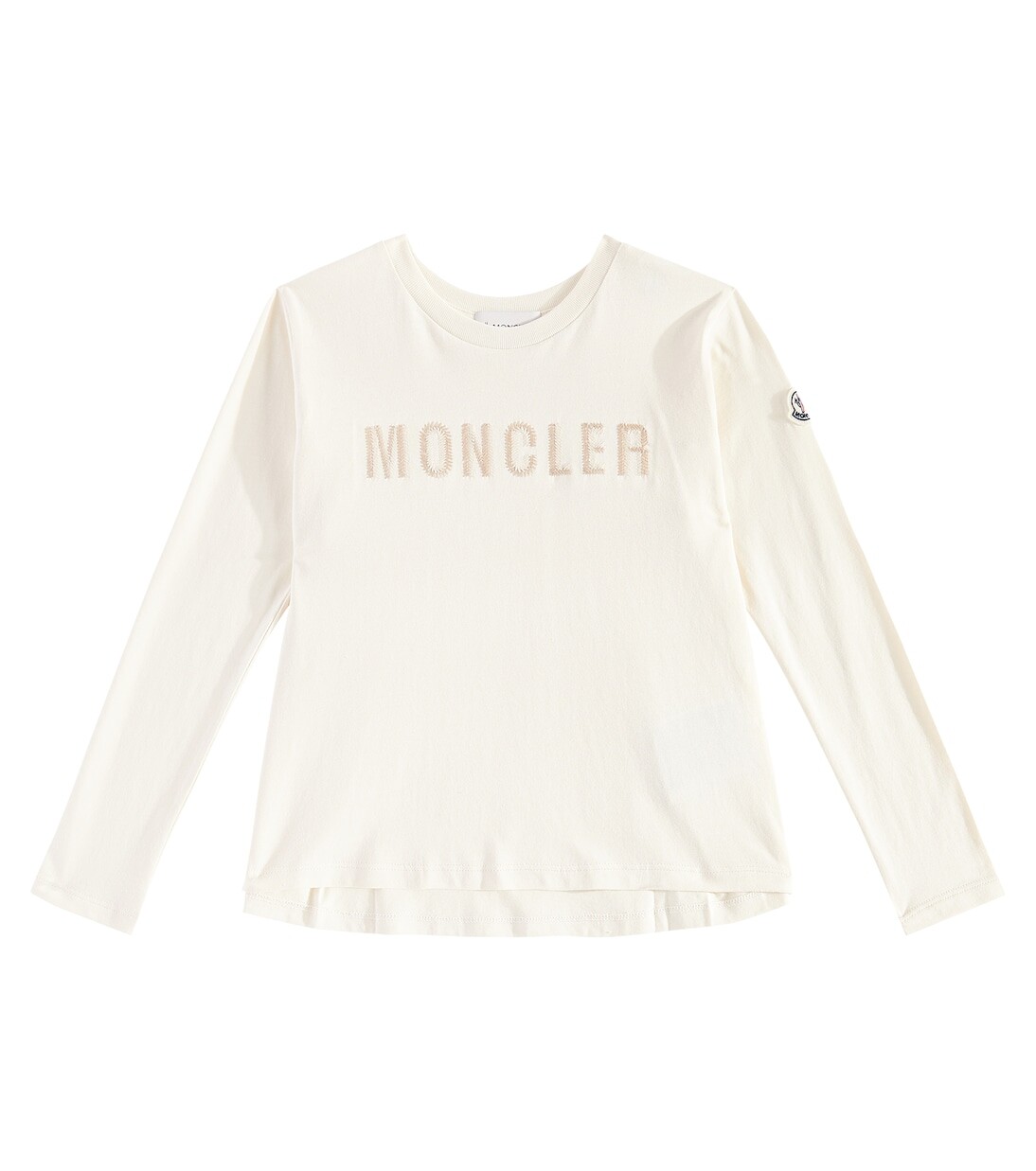 

Футболка из хлопкового джерси с вышитым логотипом Moncler Enfant, белый