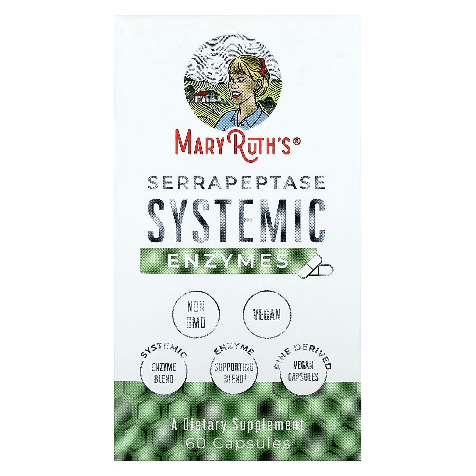 Системные ферменты серрапептазы MaryRuth, 60 капсул MaryRuth's maryruth organics ultra digestive food ферменты 60 капсул