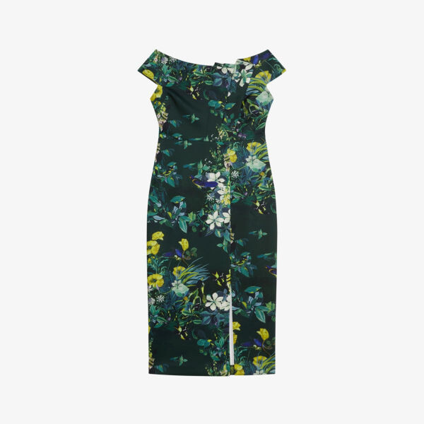 

Платье миди Divena из эластичной ткани с цветочным принтом Bardot Ted Baker, зеленый