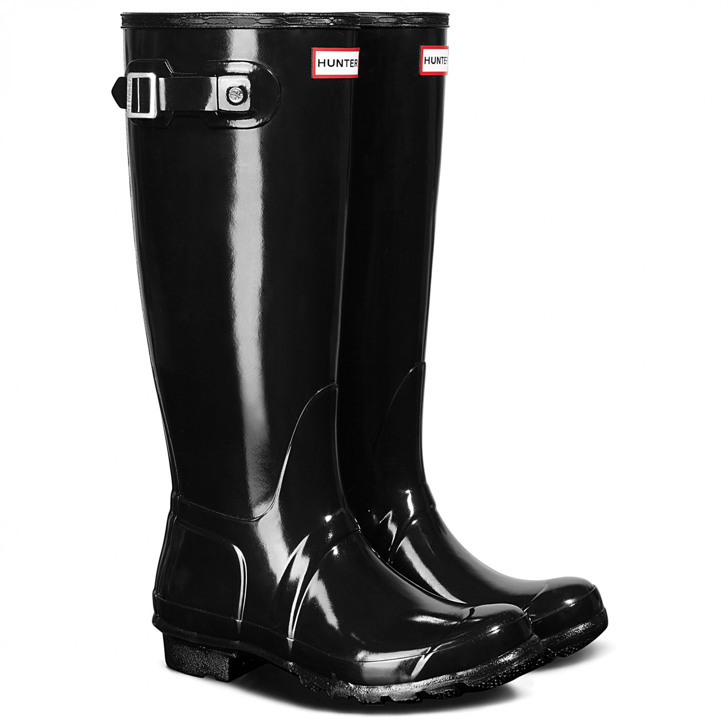 Резиновые сапоги Hunter Boots Women's Original Tall Gloss, черный цена и фото