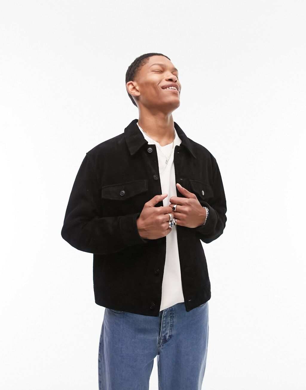

Черная замшевая куртка Topman Premium, Черный