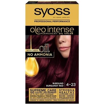 

Краска для волос Oleo Intense стойкая краска на основе масел 4-23 бордовый красный 115мл, Syoss