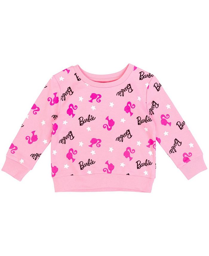 Пуловер из французской махровой ткани для девочек, свитшот Barbie, розовый 12214 гном девочка в колпаке со звездами 16х14х35 см karlsbach