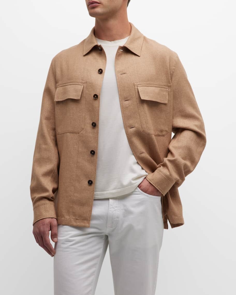 

Мужская верхняя рубашка из кашемира и льна ZEGNA