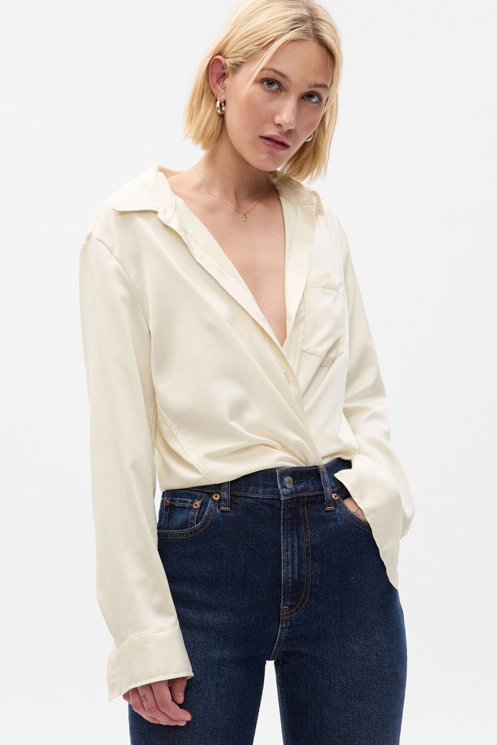 

Атласная рубашка Gap