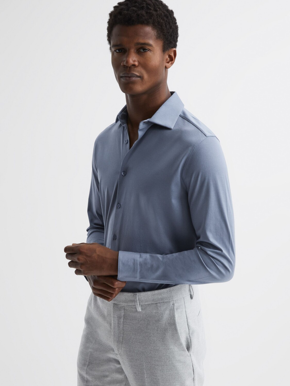 

Рубашка Reiss Mercerized, Airforce Blue