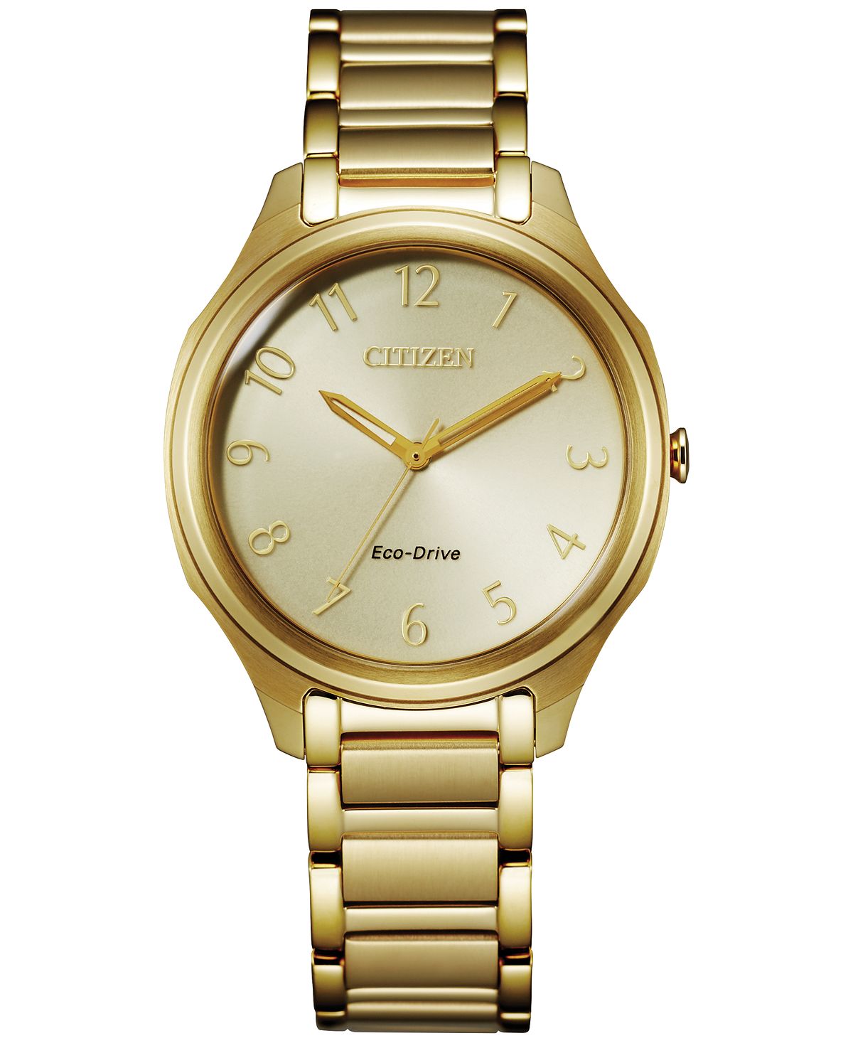 Женские золотистые часы Eco-Drive с браслетом из нержавеющей стали, 35 мм Citizen, золотой