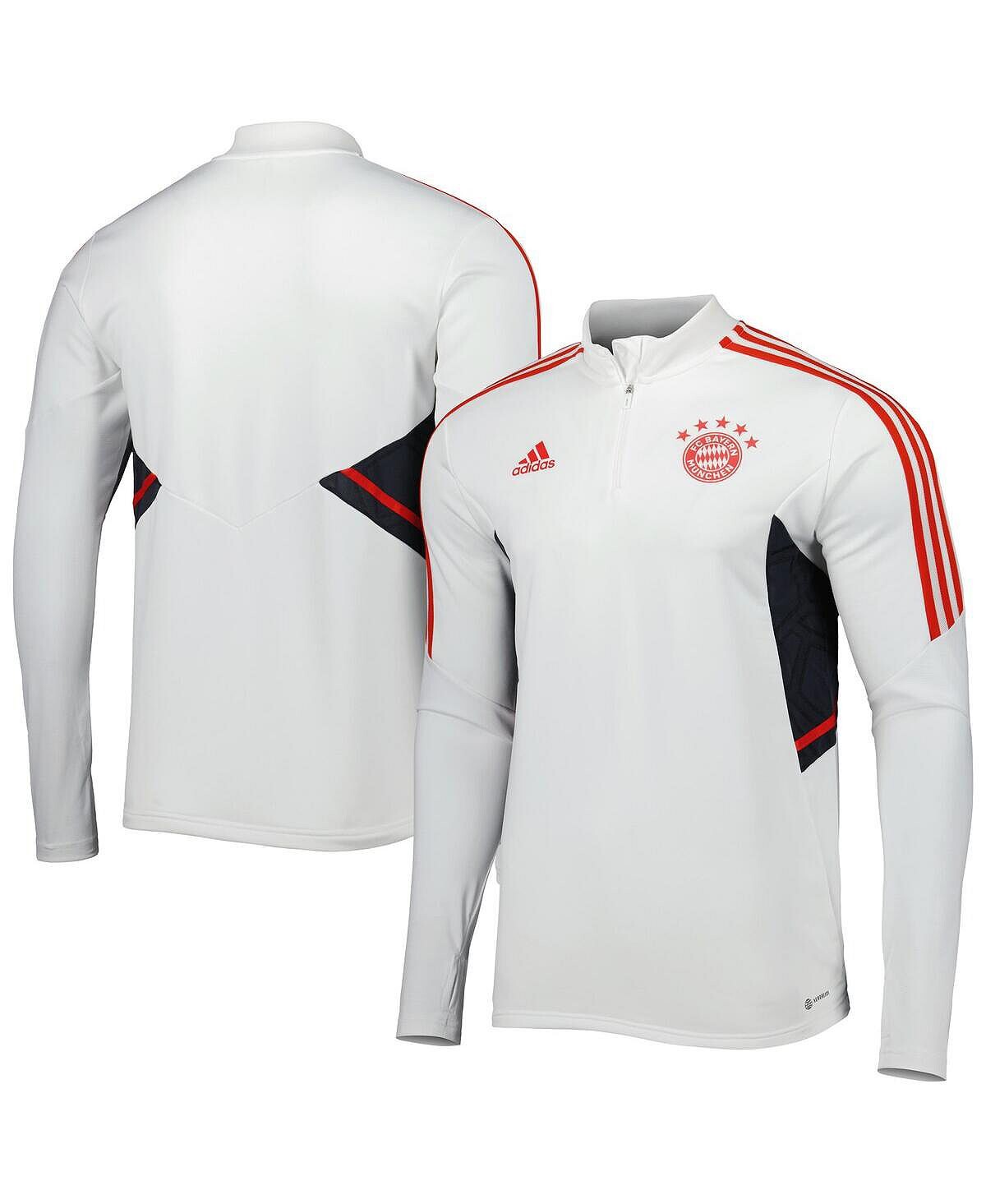

Мужская белая футболка с молнией на четверть, Bayern Мюнхен Team Training AEROREADY adidas, Белый