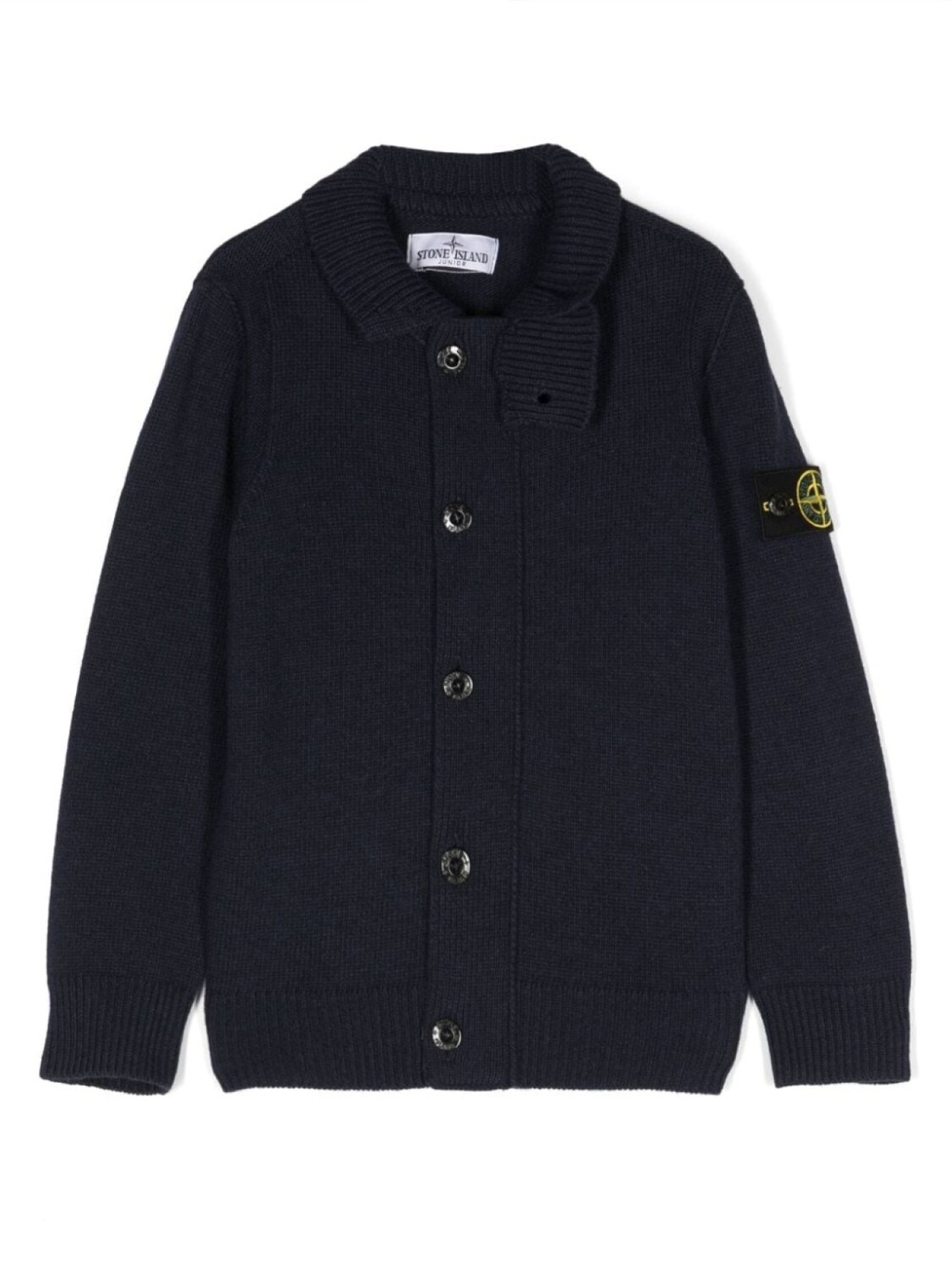 

Stone Island Junior Compass-motif knitted cardigan, синий