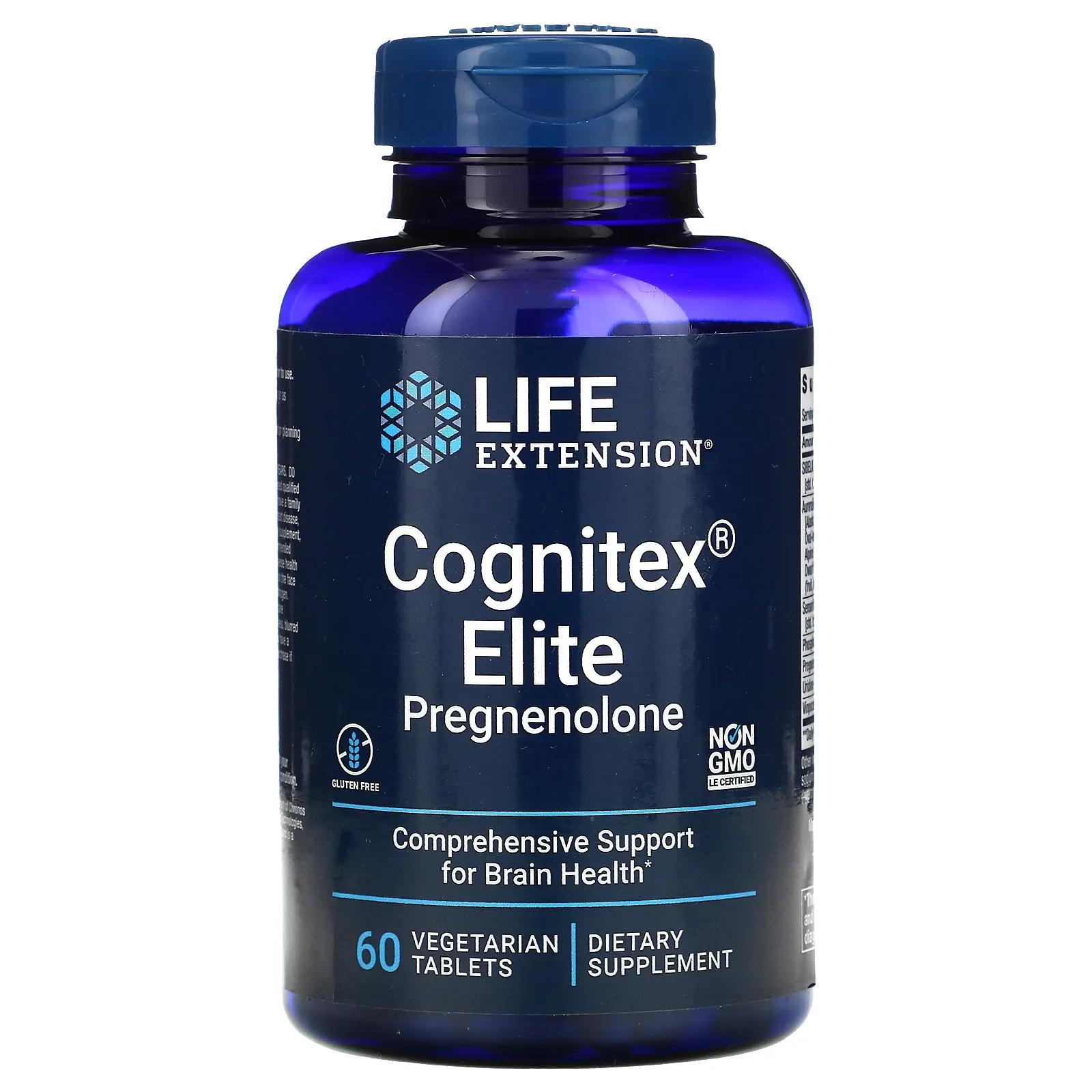 Life Extension Прегненолон Cognitex Elite 60 таблеток поддержание оптимального здоровья мозга cognitex basics 30 капсул life extension