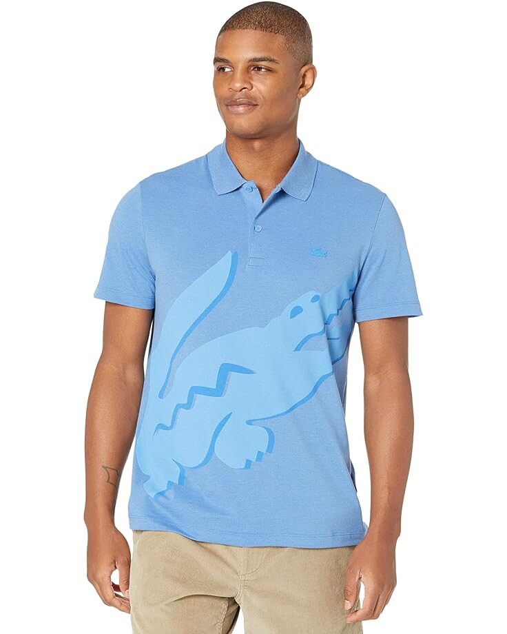 

Поло Lacoste Short Sleeve Large Summer Croc, цвет Heather Air