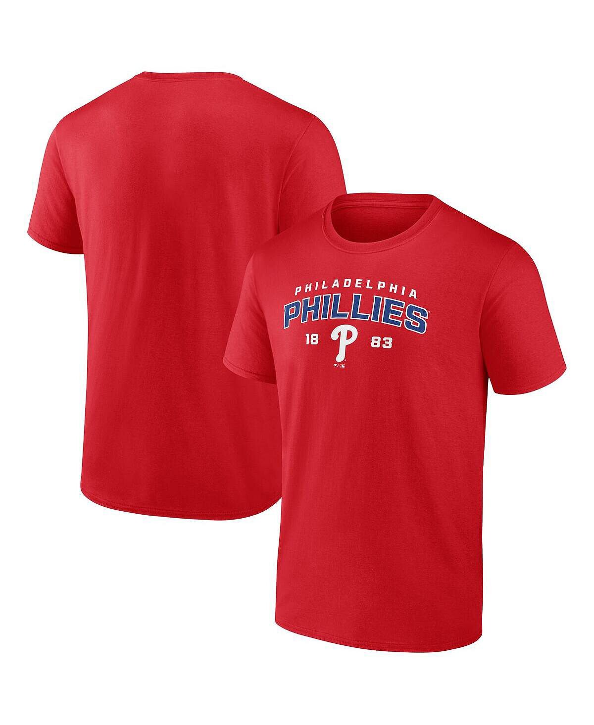 

Мужская красная футболка с логотипом Philadelphia Phillies Rebel Fanatics