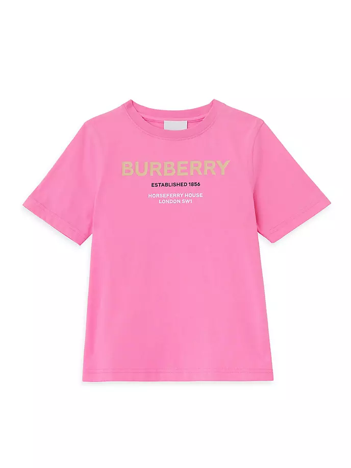 

Футболка Horseferry с логотипом Little Girl & Girl's Burberry, цвет bubblegum