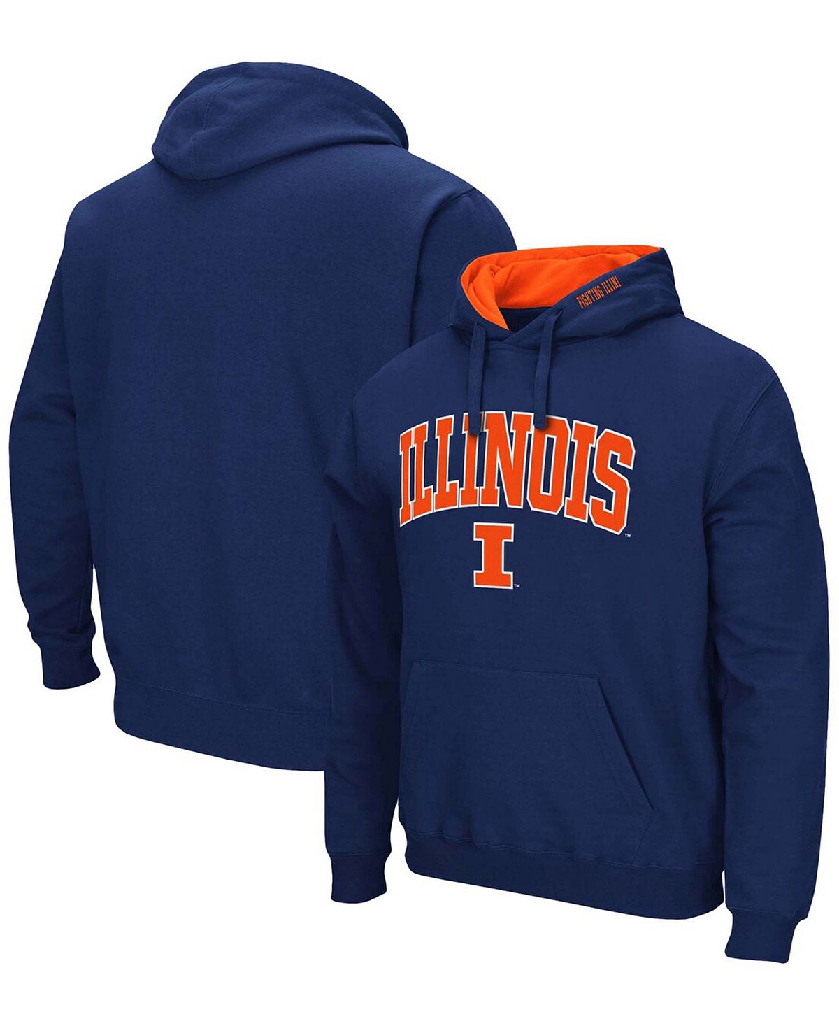 цена Мужской темно-синий пуловер с капюшоном Illinois Fighting Illini Arch Logo 3.0 Colosseum