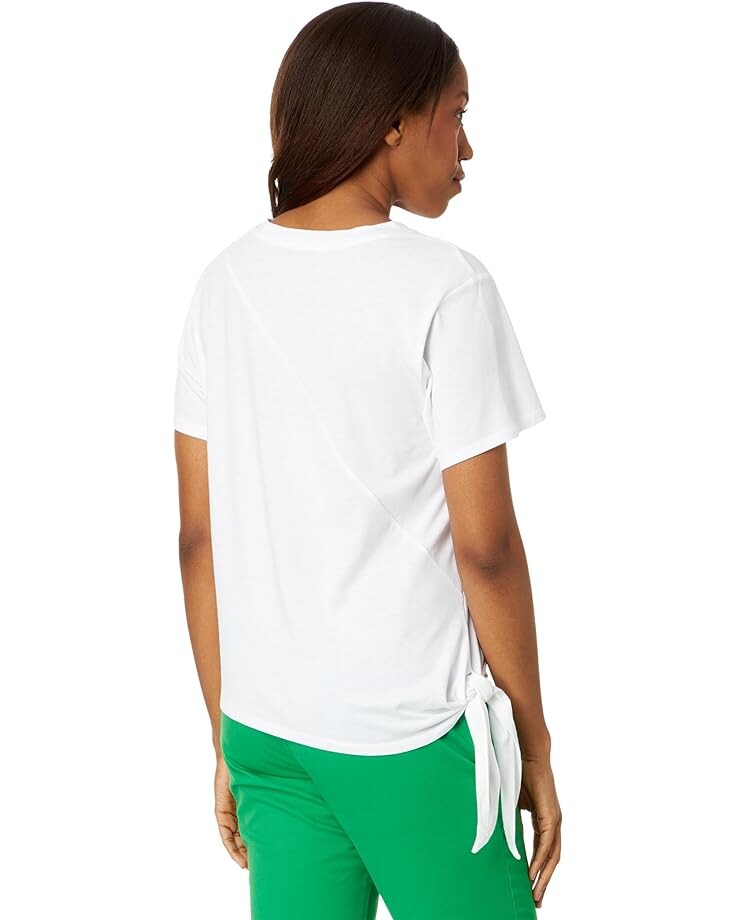

Топ Tommy Hilfiger Short Sleeve Knot Top, ярко-белый
