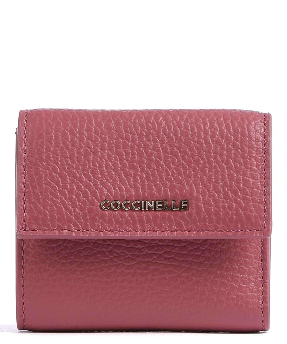

Мягкий кошелек металлик из зерненой кожи Coccinelle, розовый