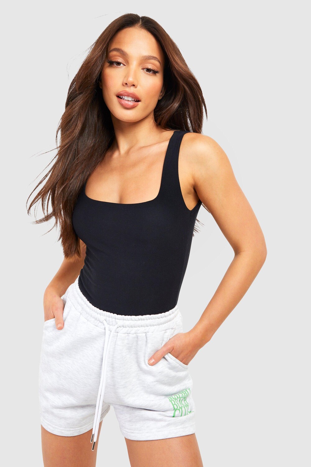 

Боди tall soft touch с квадратным вырезом Boohoo, черный
