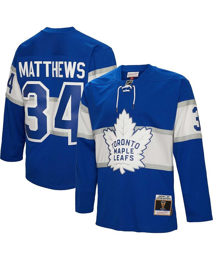 

Мужская футболка Auston Matthews Blue Toronto Maple Leafs 2017 Blue Line Player Mitchell & Ness, синий