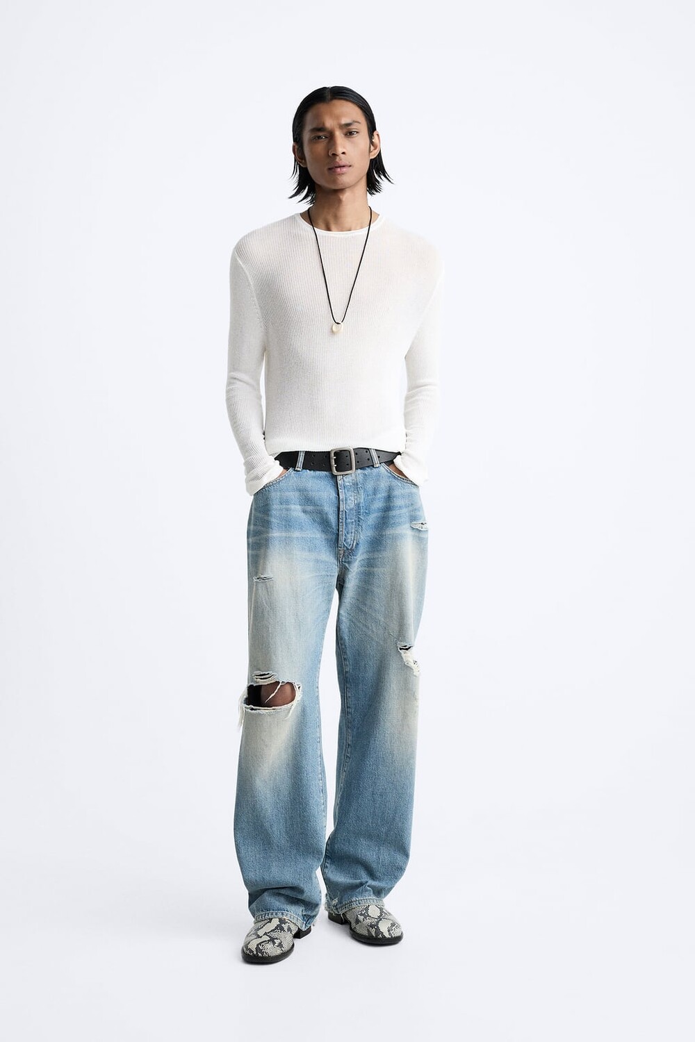 

Свитер из смесовой вискозы ZARA, экру
