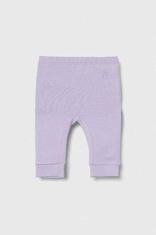 

Хлопковые брюки для новорожденных United Colors of Benetton, фиолетовый