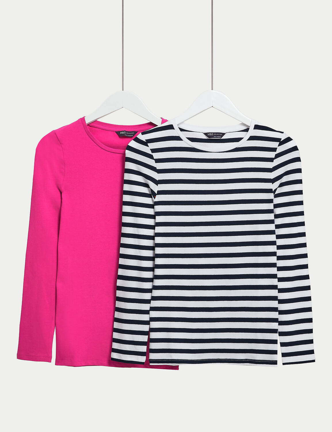 

2 комплекта топов из хлопка Marks & Spencer, розовый микс