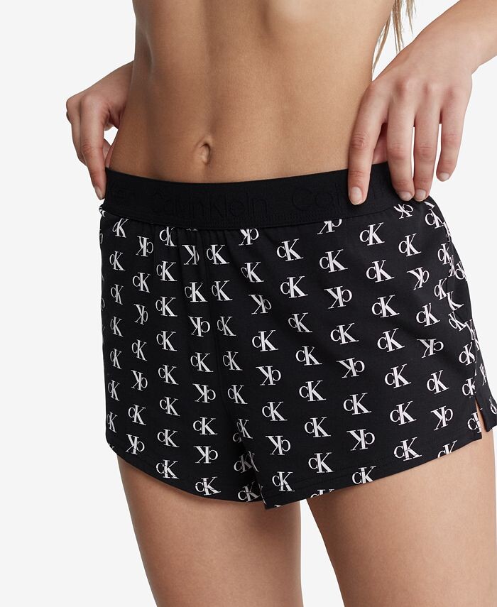 

Женские шорты для сна с логотипом Archive QS7183 Calvin Klein, черный