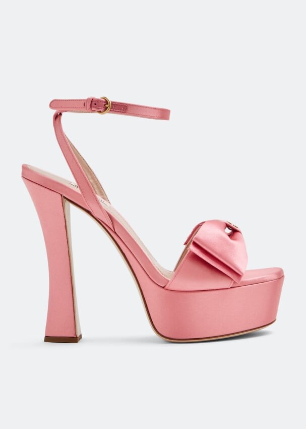 

Сандалии Miu Miu Satin Platform, розовый