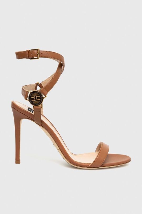 

Кожаные босоножки Elisabetta Franchi, коричневый