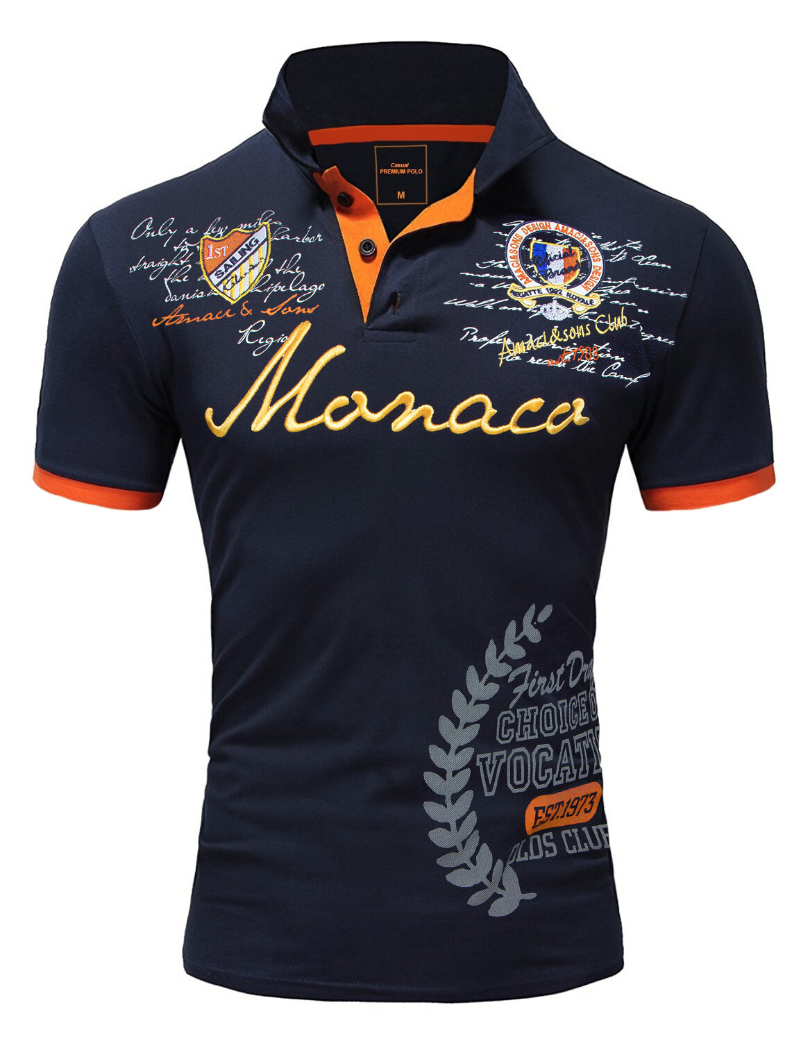 

Поло Amaci&Sons Kurzarm mit Stickerei Monaco, цвет Navyblau