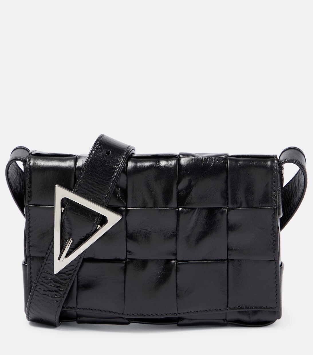 

Кожаная сумка через плечо Cassette Mini Bottega Veneta, черный